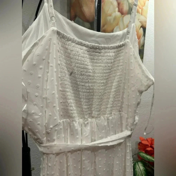 City Chic Ivory Flirty Nature midi dress size XXL/24 - Picture 8 of 11